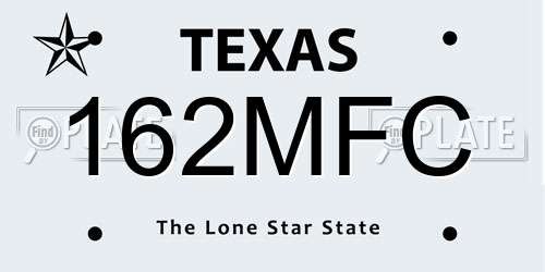 162MFC Texas License Plate