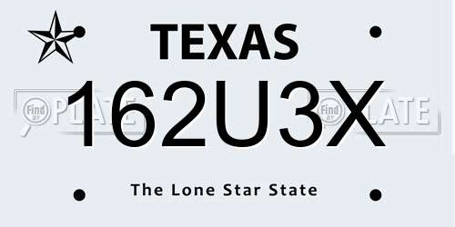 162U3X Texas License Plate