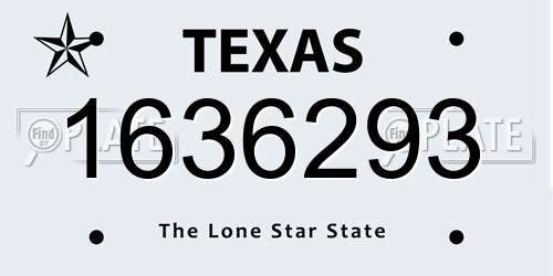 1636293 Texas License Plate