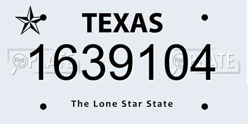 1639104 Texas License Plate