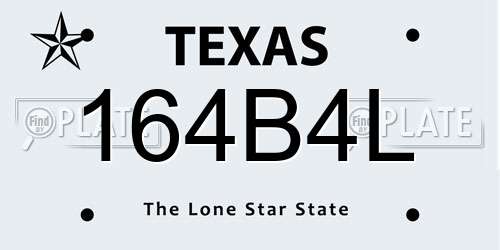 164B4L Texas License Plate
