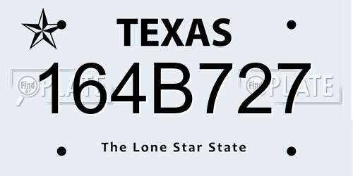 164B727 Texas License Plate