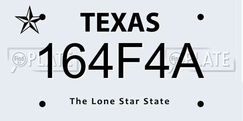 164F4A Texas License Plate