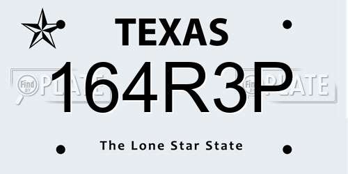 164R3P Texas License Plate