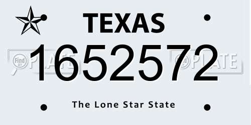 1652572 Texas License Plate