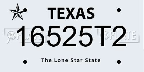 16525T2 Texas License Plate