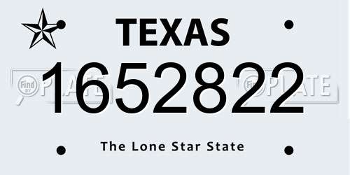 1652822 Texas License Plate