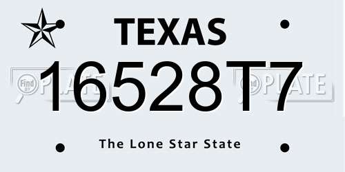 16528T7 Texas License Plate