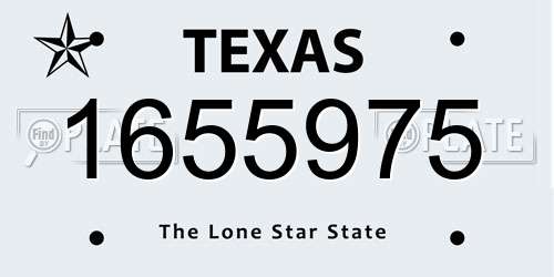 1655975 Texas License Plate