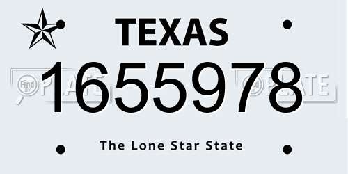 1655978 Texas License Plate