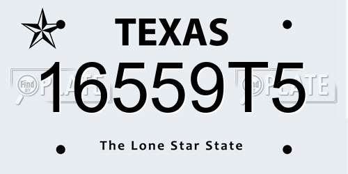 16559T5 Texas License Plate