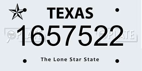 1657522 Texas License Plate