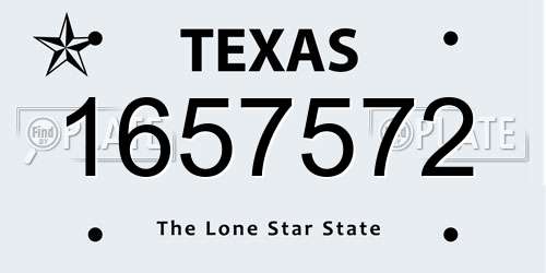 1657572 Texas License Plate