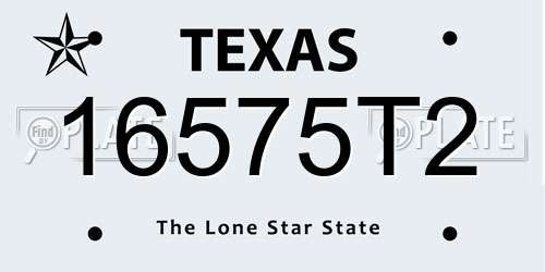16575T2 Texas License Plate