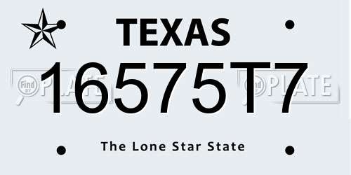16575T7 Texas License Plate