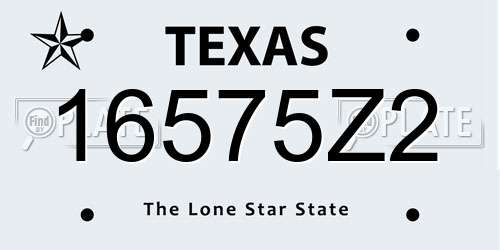 16575Z2 Texas License Plate