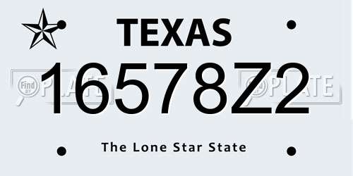16578Z2 Texas License Plate