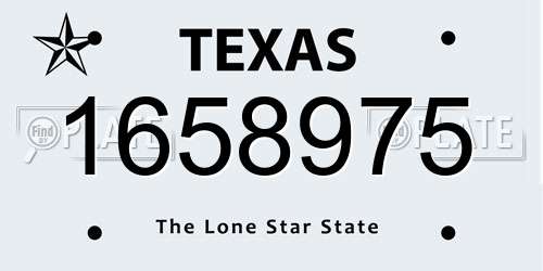 1658975 Texas License Plate