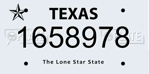 1658978 Texas License Plate