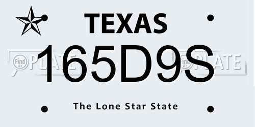 165D9S Texas License Plate