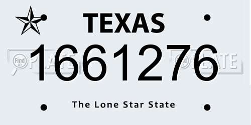 1661276 Texas License Plate