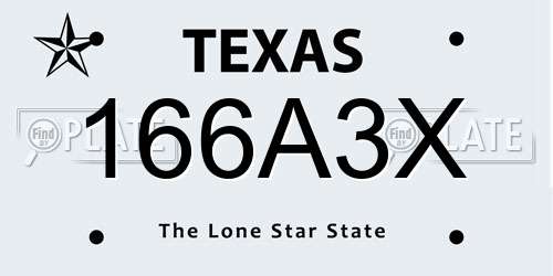 166A3X Texas License Plate