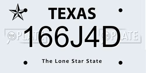 166J4D Texas License Plate