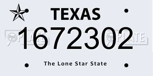 1672302 Texas License Plate