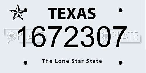 1672307 Texas License Plate