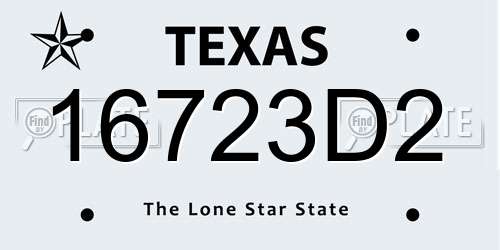 16723D2 Texas License Plate