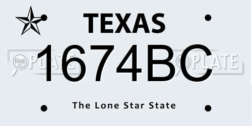 1674BC Texas License Plate