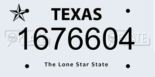 1676604 Texas License Plate