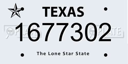 1677302 Texas License Plate