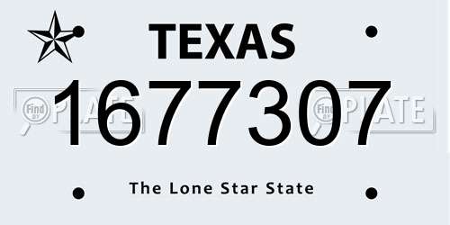 1677307 Texas License Plate