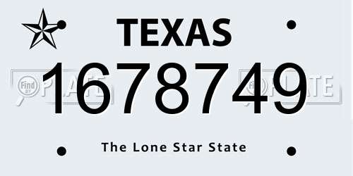 1678749 Texas License Plate