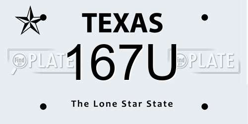167U Texas License Plate