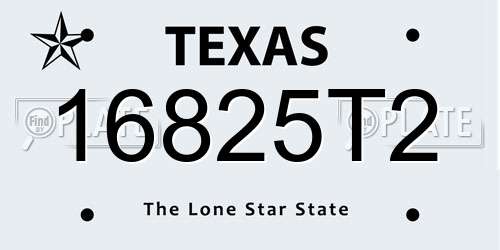 16825T2 Texas License Plate