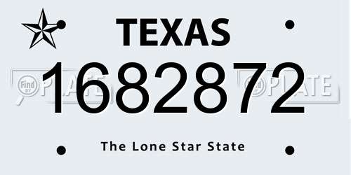 1682872 Texas License Plate