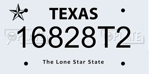 16828T2 Texas License Plate
