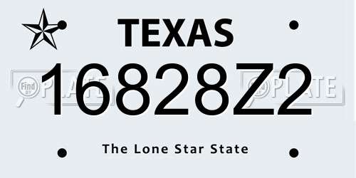 16828Z2 Texas License Plate
