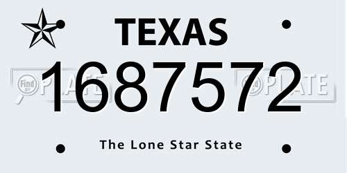 1687572 Texas License Plate