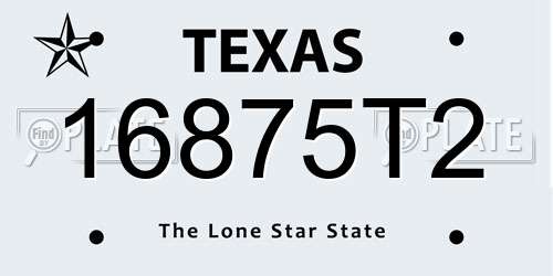 16875T2 Texas License Plate
