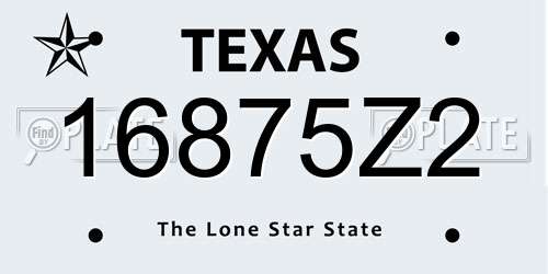 16875Z2 Texas License Plate
