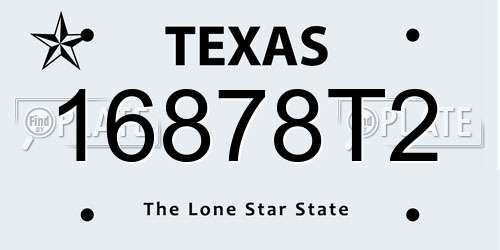 16878T2 Texas License Plate