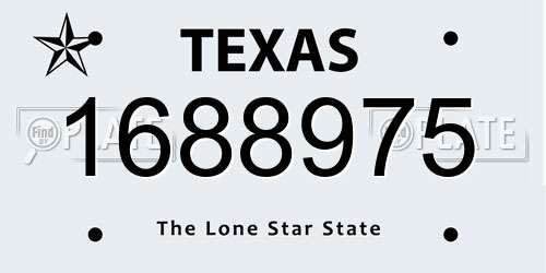1688975 Texas License Plate