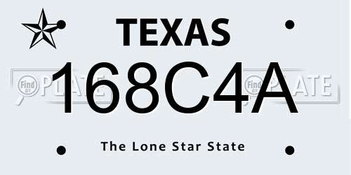168C4A Texas License Plate