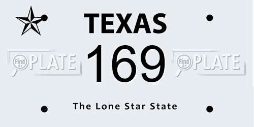 169 Texas License Plate