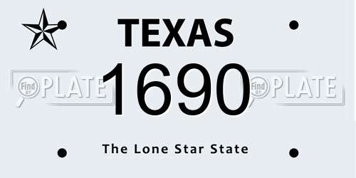 1690 Texas License Plate