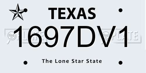 1697DV1 Texas License Plate