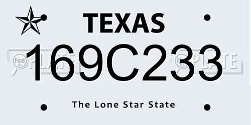 169C233 Texas License Plate